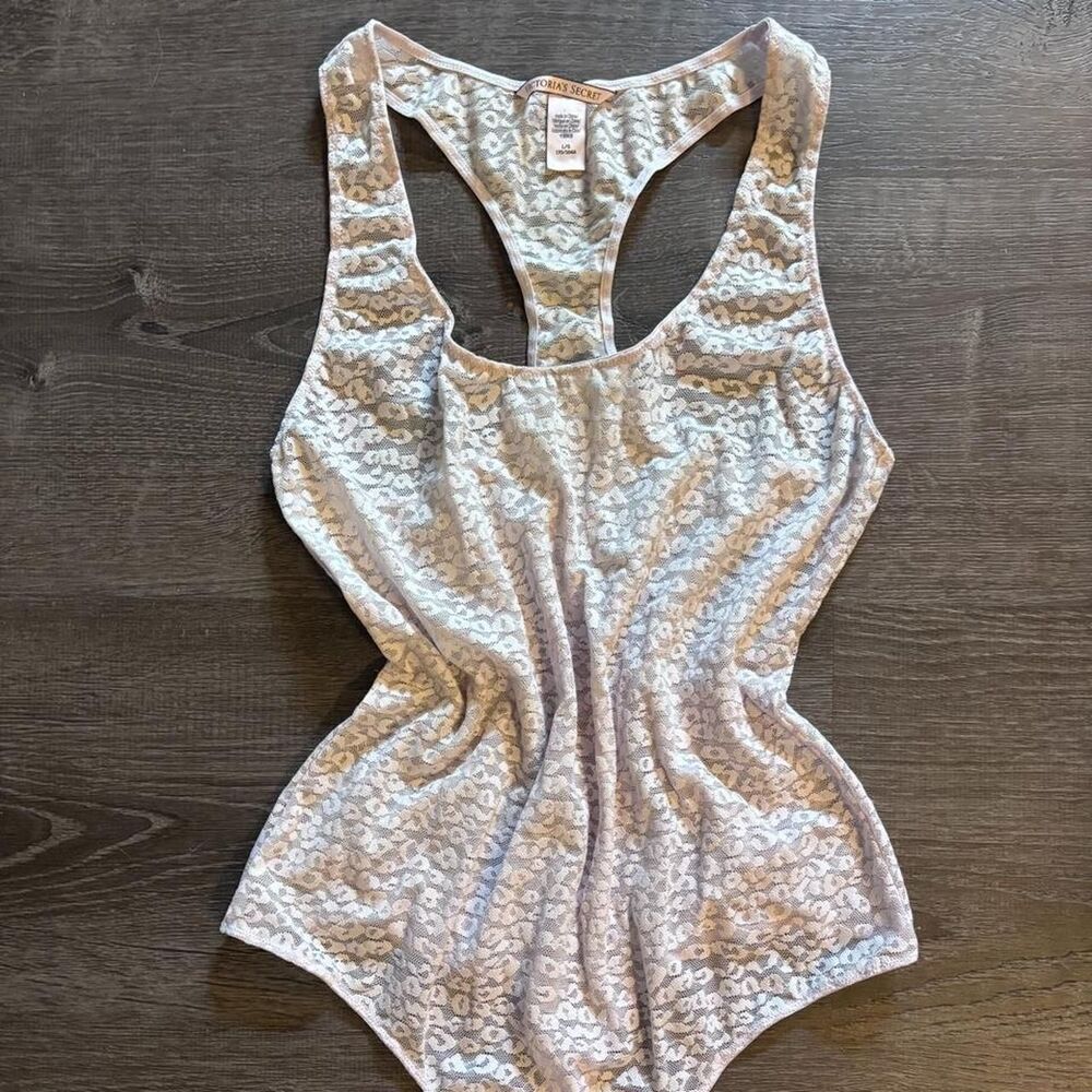Victoria-s-secret Women's Pink and Grey Bodysuit